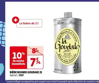 Auchan Goudale bière blonde 2l offre