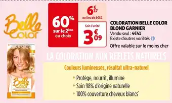 Auchan Garnier coloration belle color blond offre