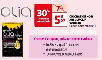 Auchan Garnier coloration noir absolu olia offre