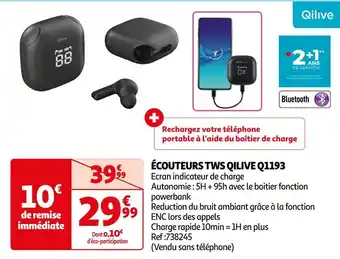 Auchan Qilive écouteurs tws q1193 offre