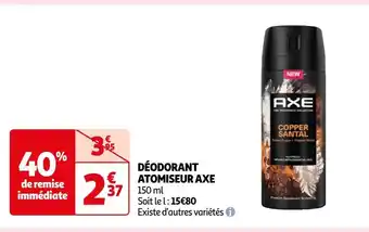 Auchan Axe déodorant atomiseur offre