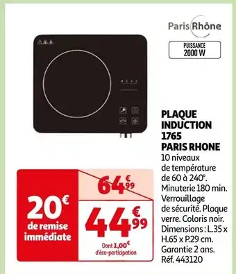 Auchan Paris rhone plaque induction 1765 offre