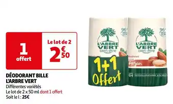 Auchan L'arbre vert déodorant bille offre