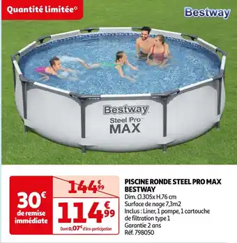 Auchan Bestway piscine ronde steel pro max offre
