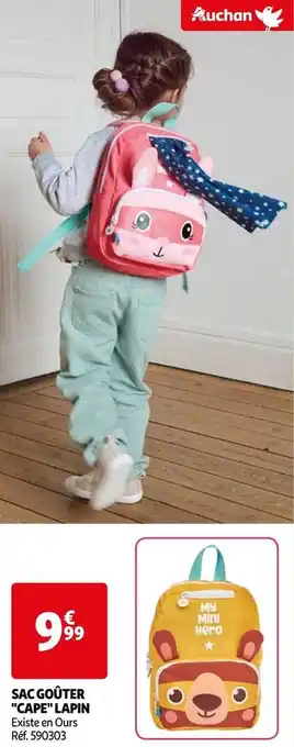 Auchan Auchan sac goûter cape lapin offre