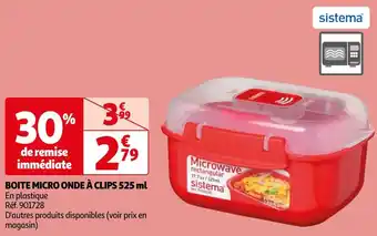 Auchan Sistema boite micro onde à clips 525 ml offre