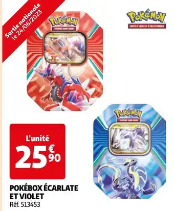 Auchan Pokémon pokébox écarlate offre