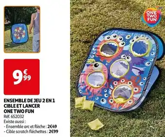 Auchan One two fun ensemble de jeu 2 en 1 cible et lancer offre