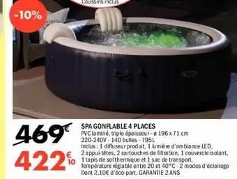 La Foir'Fouille Spa gonflable 4 places offre