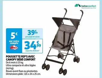 Auchan Poussette pep's avec canopy bébé confort offre