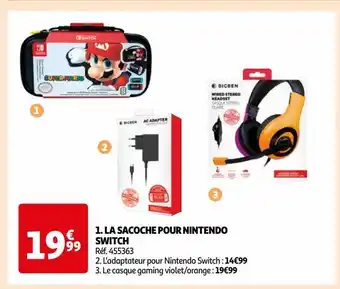Auchan La sacoche pour nintendo  switch offre