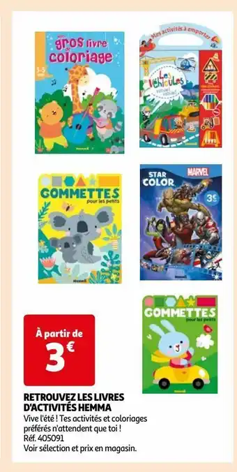 Auchan Retrouvez les livres d'activités hemma offre