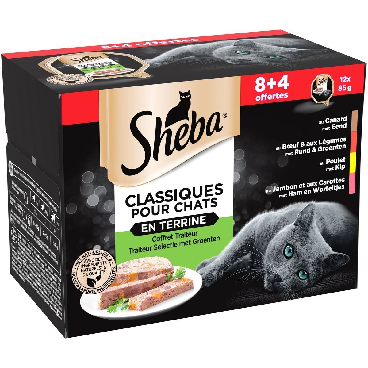 Promo Coffret en terrine traiteur pour chat sheba chez Auchan