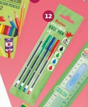 Auchan 4 stylos billes auchan offre