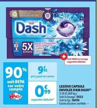 Auchan Supermarché Lessive capsule envolee d'air dash offre