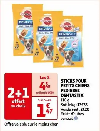 Auchan Sticks pour petits chiens pedigree dentastix offre