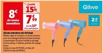 Auchan SÈCHE CHEVEUX DE VOYAGE offre
