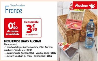 Auchan Menu pause snack auchan offre