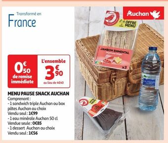Auchan Supermarché Menu pause snack auchan offre