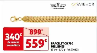 Auchan Bracelet or 750 millièmes offre