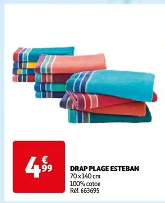 Auchan DRAP PLAGE ESTEBAN 70 x 140 cm 100% coton offre