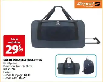 SAC DE VOYAGE À ROULETTES