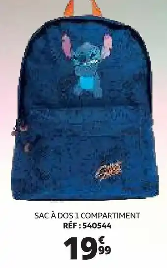 Auchan Sac à dos 1 compartiment offre