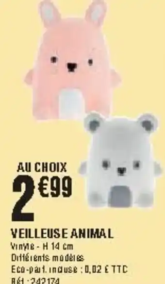 La Foir'Fouille Veilleuse animal offre