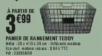 La Foir'Fouille Panier de rangement teddy offre