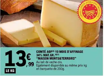 E.Leclerc COMTÉ AOP (9) 10 MOIS D'AFFINAGE offre
