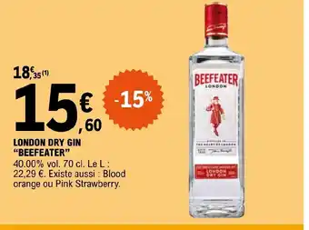 E.Leclerc LONDON DRY GIN "BEEFEATER" offre