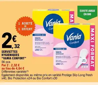 E.Leclerc SERVIETTES HYGIENIQUES "VANIA CONFORT" offre