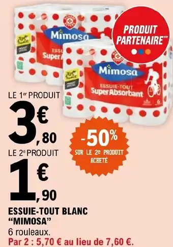 E.Leclerc ESSUIE-TOUT BLANC "MIMOSA" offre