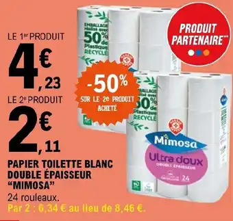 E.Leclerc PAPIER TOILETTE BLANC DOUBLE ÉPAISSEUR offre