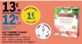 E.Leclerc AOP(7) CABERNET D'ANJOU "LES CARACTÈRES" offre