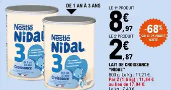 E.Leclerc LAIT DE CROISSANCE "NIDAL" offre
