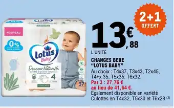 E.Leclerc COUCHES CHANGES BEBE "LOTUS BABY" offre