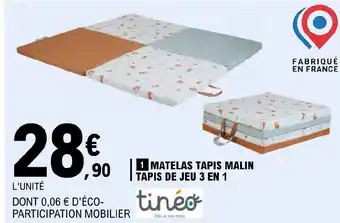 E.Leclerc 1 MATELAS TAPIS MALIN TAPIS DE JEU 3 EN 1 offre