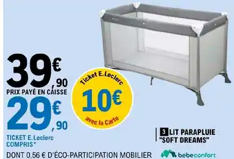 E.Leclerc 3 LIT PARAPLUIE "SOFT DREAMS" offre