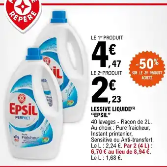 E.Leclerc LESSIVE LIQUIDE (5) "EPSIL" offre