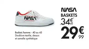 Gémo Baskets Homme - 40 Au 45 Doublure Texltile Dessus Et Semelle Synthétique offre