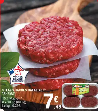 E.Leclerc Steaks Hachés Halal X8 "Shems" offre