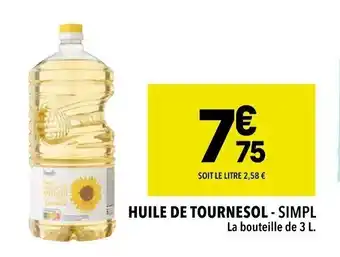 Supeco HUILE DE TOURNESOL - SIMPL La bouteille de 3 L. offre