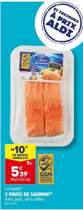 ALDI 2 pavés de saumon offre