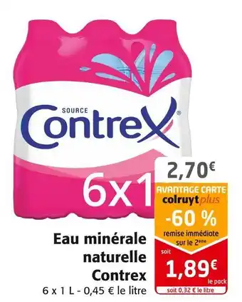 Colruyt Contrex eau minérale naturelle offre
