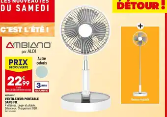 ALDI Ambiano ventilateur portable sans fil offre