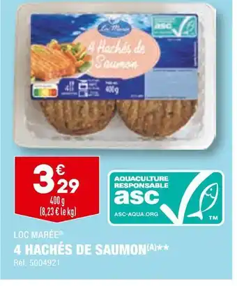 ALDI Loc marée 4 hachés de saumon offre