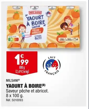 ALDI Milsani yaourt à boire offre