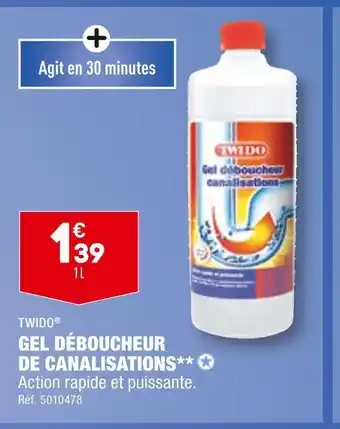 ALDI Twido gel déboucheur de canalisations** offre