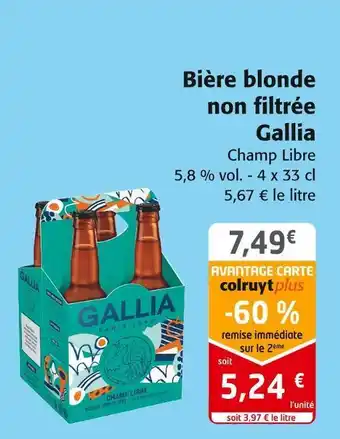 Colruyt Gallia bière blonde non filtrée offre
